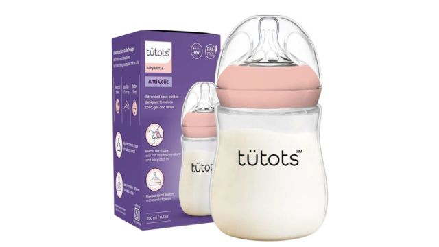 Tutots Infants Kids Printed BPA-Free Anti-Colic Feeding Bottles 250ml