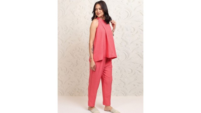 VishudhHalter Neck Top With Flared Trousers