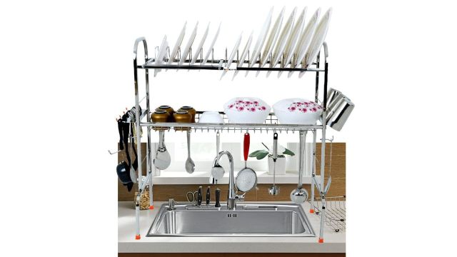 WINSTAR Stainless Steel Over Sink Dish Drainer