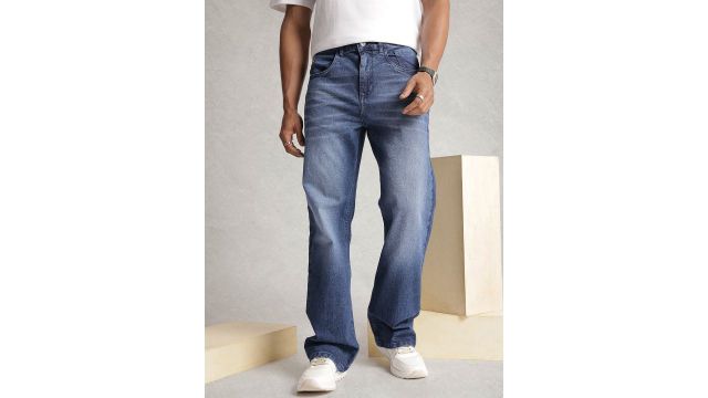 WROGN Men Bootcut Heavy Fade Stretchable Jeans