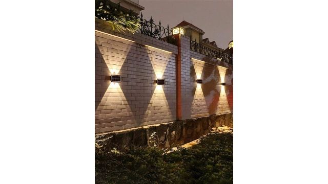 XERGY Yellow Solar Wall Fence Outdoor Lamp