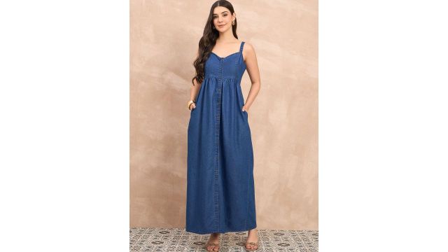 all about you Denim Maxi Dress