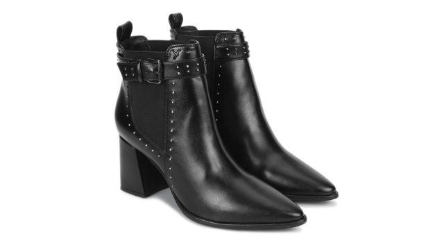 yohoWomen Mid Top Pointed Toe Block Heel Chelsea Boots With Buckle Detail