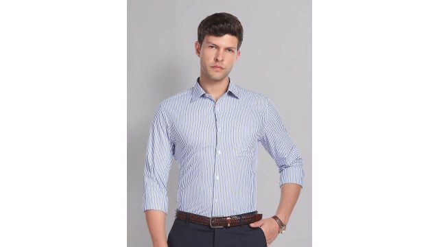 AD By Arvind Men Classic Striped Formal Shirt