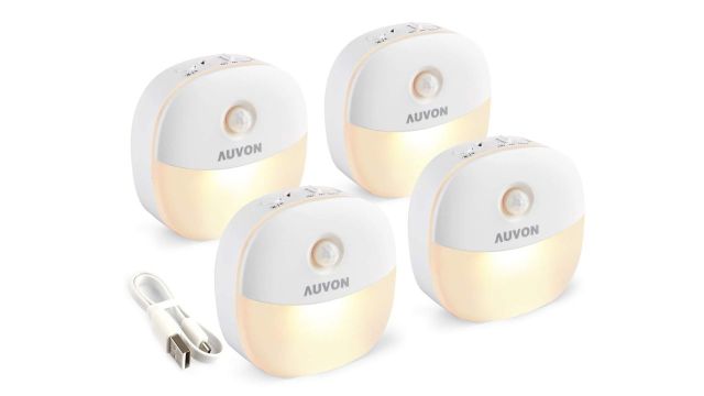 AUVON Rechargeable Motion Sensor LED Stick-On Night Light