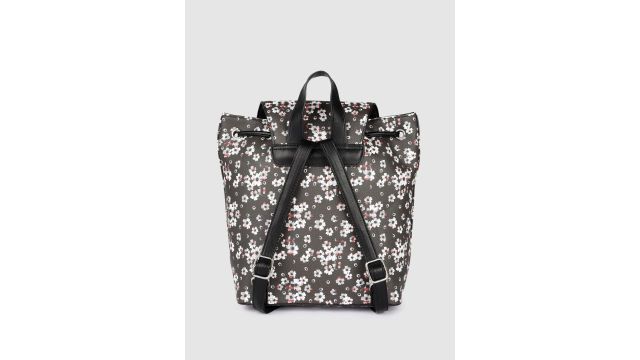 Allen Solly Women Black & White Graphic Backpack