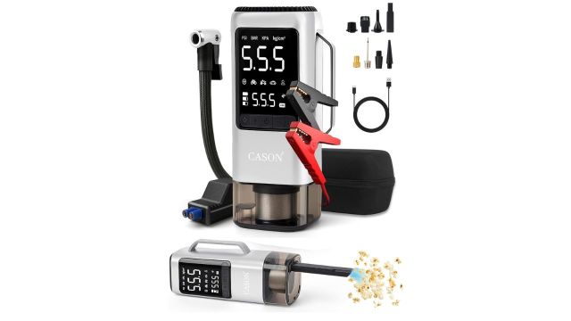 CASON 6 in 1 Tyre Inflator With Car Battery Jump Starter