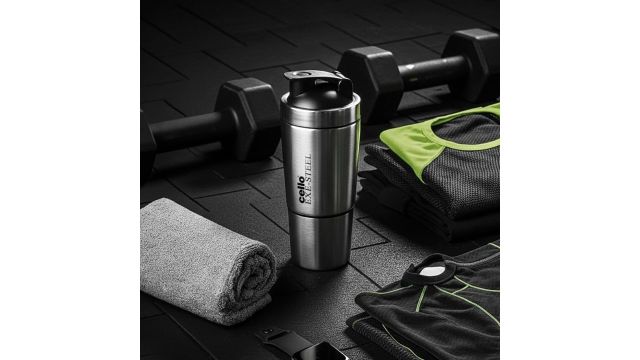 CELLO Mighty Energy Stainless Steel Gym Shaker Bottle