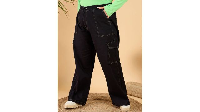 CURVY STREET Women Plus Size Loose Fit Trousers