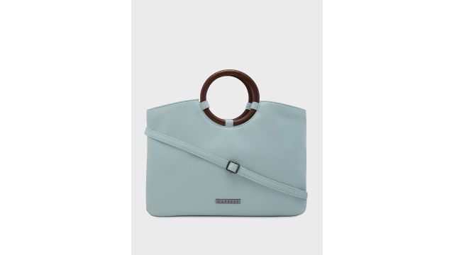 Caprese Edwina Women Blue Large Satchel Bag