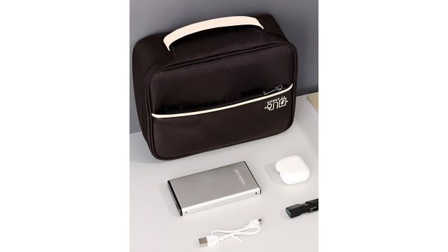Cortina Brown & White Electronics Accessories Travel Organizer Bag
