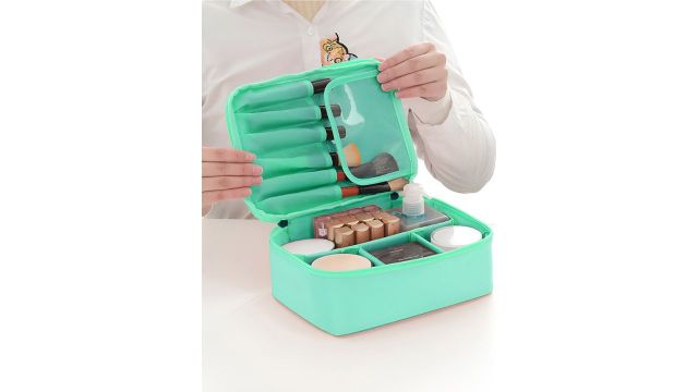 Cortina Turquoise Blue Water Resistant Makeup Organiser