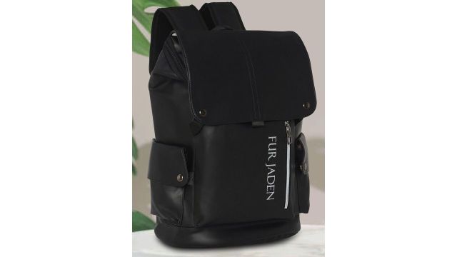 FUR JADEN Unisex Backpack with Anti-Theft in black and white