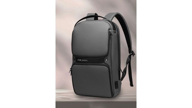 FUR JADEN Unisex Brand Logo Laptop Backpack with USB Charging Port