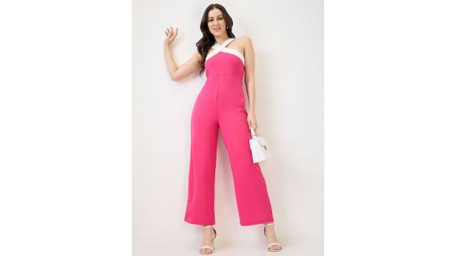 Globus Halter Neck Stylized Back Party Jumpsuit