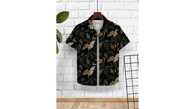 HELLCAT Boys Opaque Printed Casual Cotton Shirt