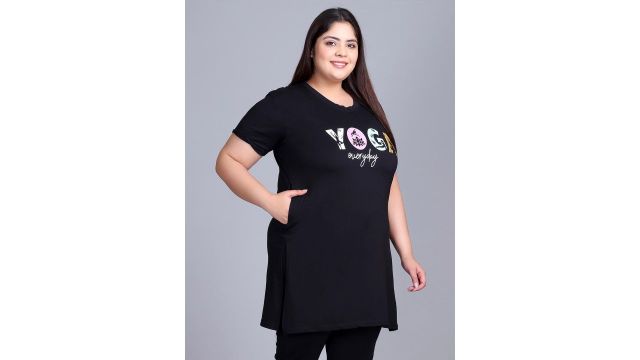 IN Love Women Plus Size Printed Cotton Lounge Tshirts