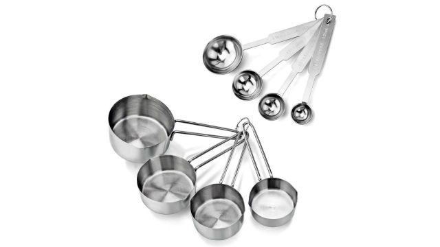INKULTURE Stainless Steel Measuring Cups & Spoon Combo