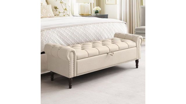 Ibrar Khan Furniture 3-Seater Upholstered Ottoman Bench