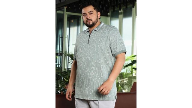 Instafab Plus Men Printed Polo Collar T-shirt