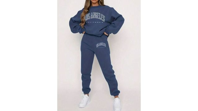 KASHIAN Printed Round Neck Sweatshirt & Joggers Co-Ords