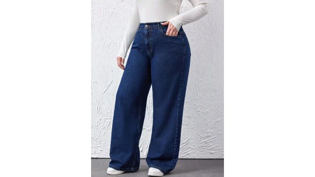 Kotty Women Wide Leg High-Rise Plus Size Stretchable Jeans