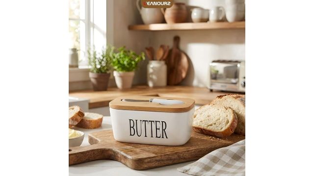 Leanourz Premium Ceramic Butter Dish
