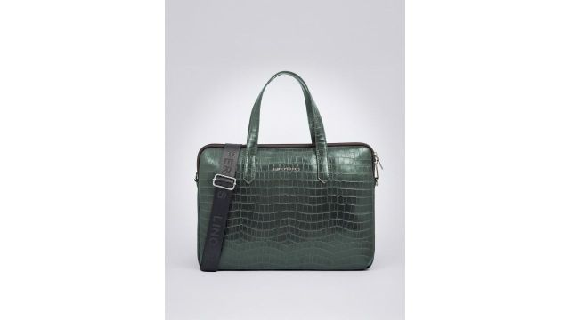 Lino Perros Women Croc Textured Structured Laptop Bag