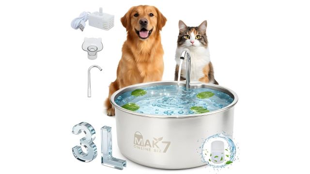 MAK7 Stainless Steel Pet Water Fountain