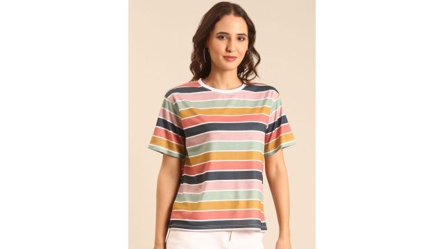 MARCA Disati Striped Round Neck T-Shirt
