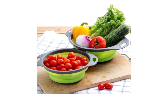 MEXAZON Collapsible Colander Foldable Silicone Strainer