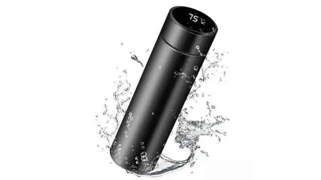 MKY Stainless Steel Temperature Water Bottle Black