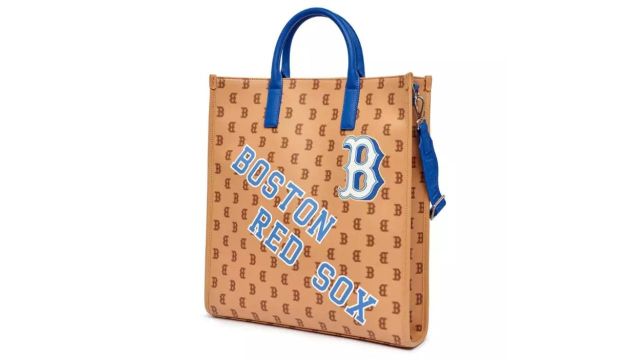 MLB Monotive Coated Canvas Vertical Tote Bag Boston Red Sox