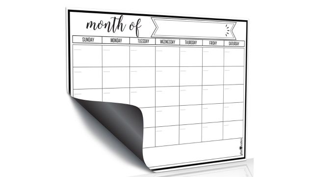 Magnetic Calendar For Refrigerator In Black