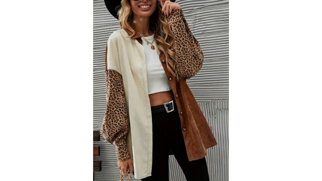 Mid-Length Long-Sleeve Corduroy Jacket
