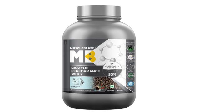MuscleBlaze Biozyme Performance Whey Protein Blue Tokai Coffee - 2kg
