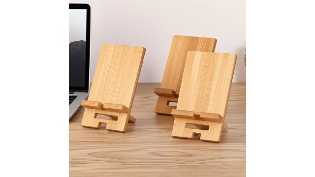 Natural Style Portable Bamboo Phone Stand