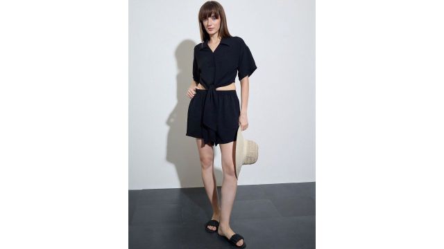 Nun Cotton Solid Shirt with Shorts