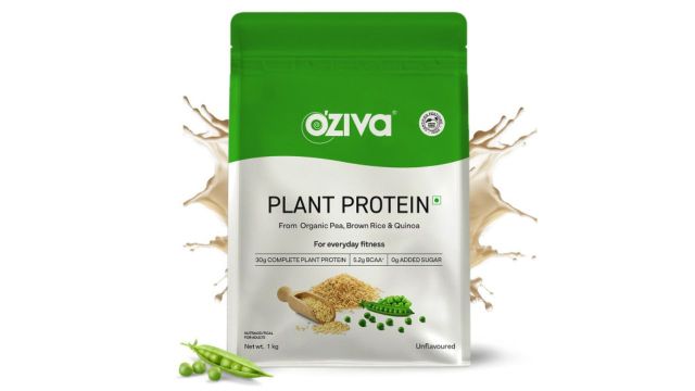OZiva Organic Plant Protein Powder With Pea Protein Unflavoured - 1000gm