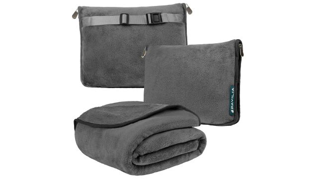 PAVILIA Travel Blanket Pillow Two In One Combo