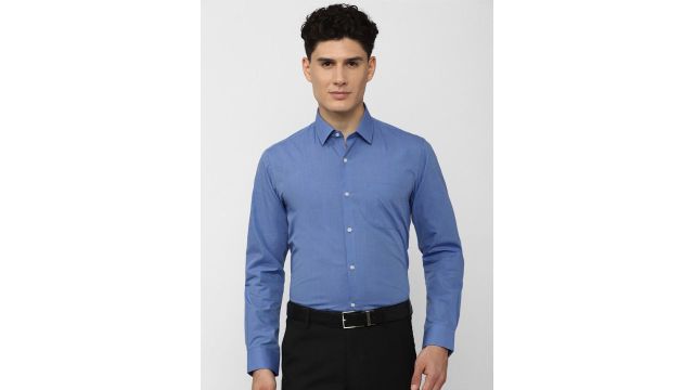 Peter England Men Blue Formal Shirt