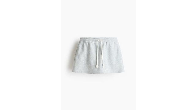 Pleat-Detail Sweatshirt Skort in light grey