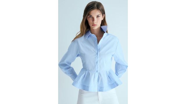 Poplin Peplum Shirt