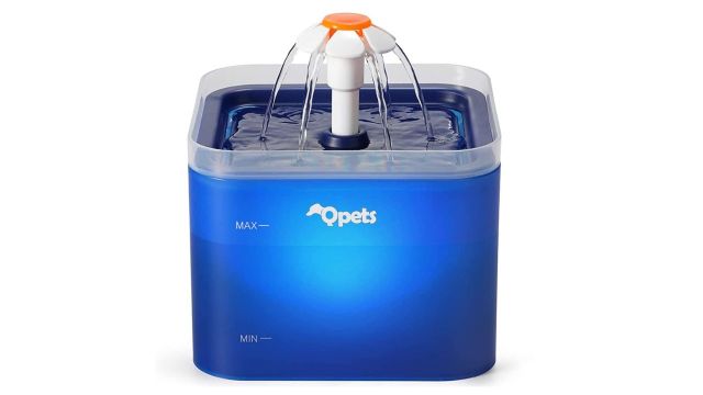 Qpets Cat Water Fountain with LED Light
