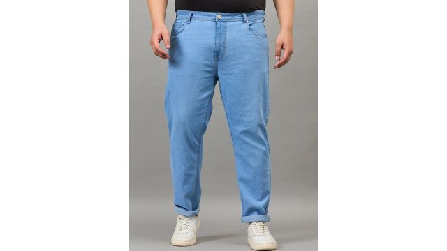 Style Quotient Men Plus Size Blue Regular Fit Light Shade Denim Jeans