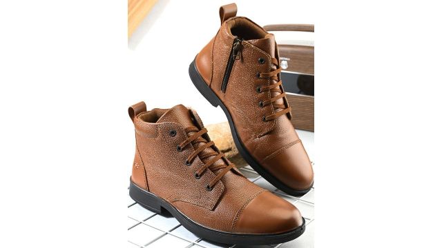 TSF Men Leather Lace Up Regular Boots
