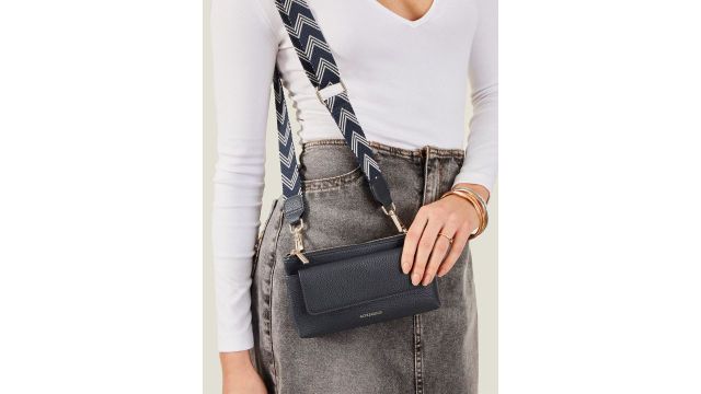 Accessorize Women Front Flap Phone Bag in navy