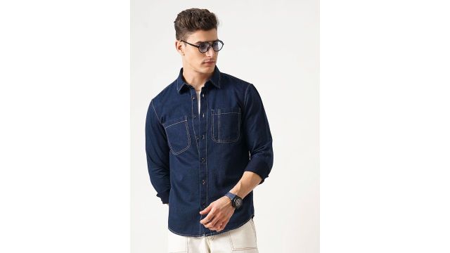 British Club Men Classic Slim Fit Opaque Casual Shirt