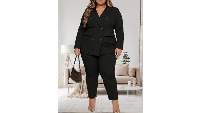 CALEBGAR Plus Size Tall Women's Pantsuit 2 Piece Set