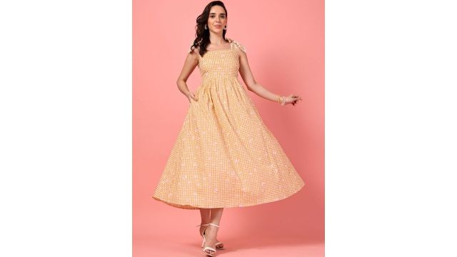 GULABiDRESS Print Fit & Flare Midi Dress